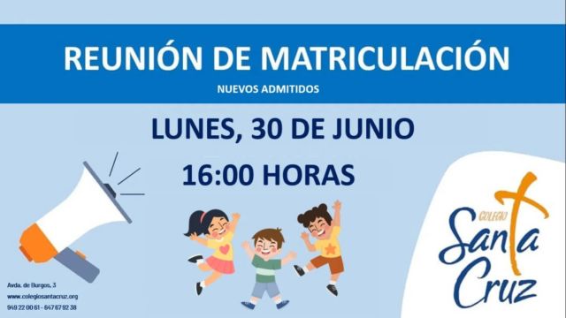 📣 ¡Atención! 📣 El 30 de junio 🗓 a las 16:00 horas 🕔 tendremos una reunión con las familias de los alumnos admitidos. ¡Os esperamos! 😄🏫

#Reunión #Matrícula #SantaCruzGuadalajara